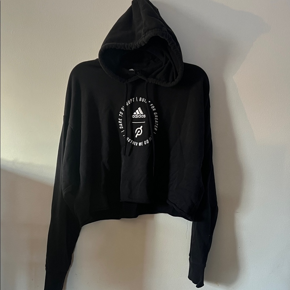 Adidas Peloton Cropped Black Hoodie
